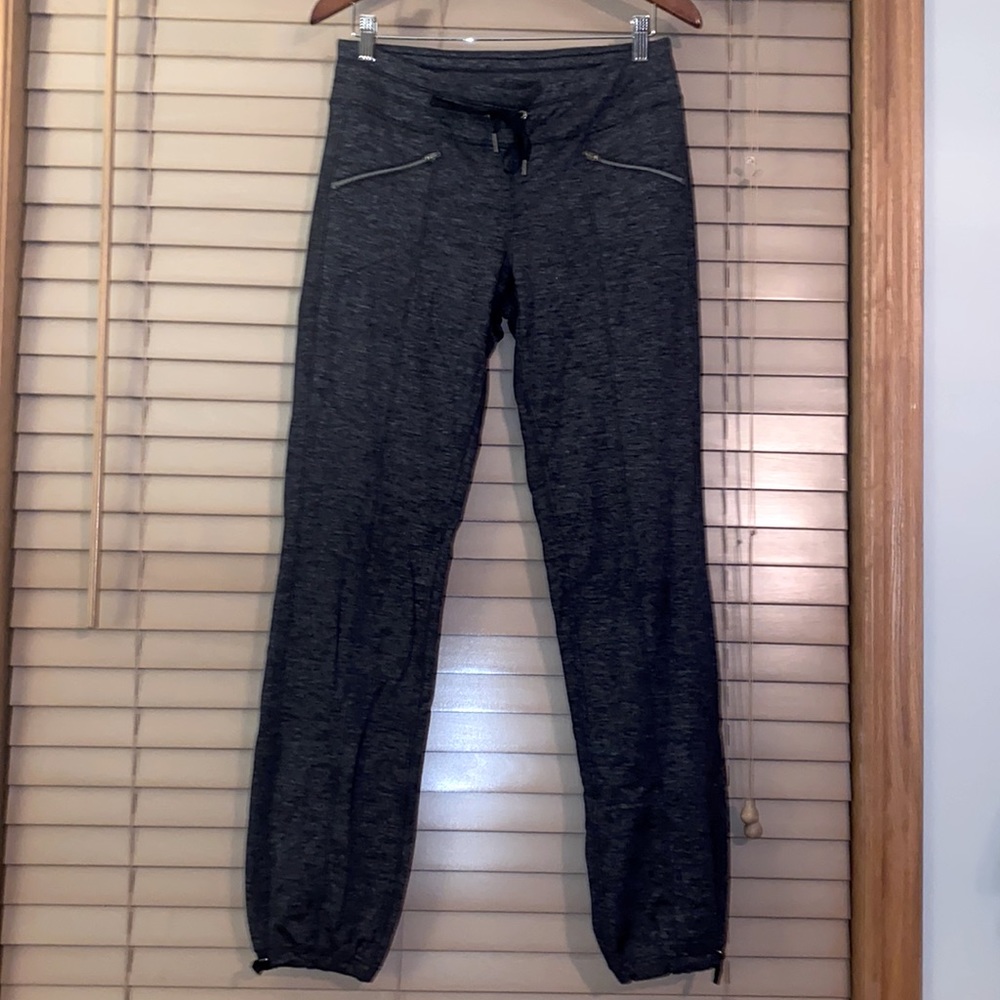 Dark Grey Athleta Joggers with tie waist and tie ankles